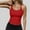 Red, variant on Women Spaghetti Strap Scoop Neck Ribbed Tank Tops Slim Fitted Cotton Camisole Basic Sleeveless Layering Shirts
