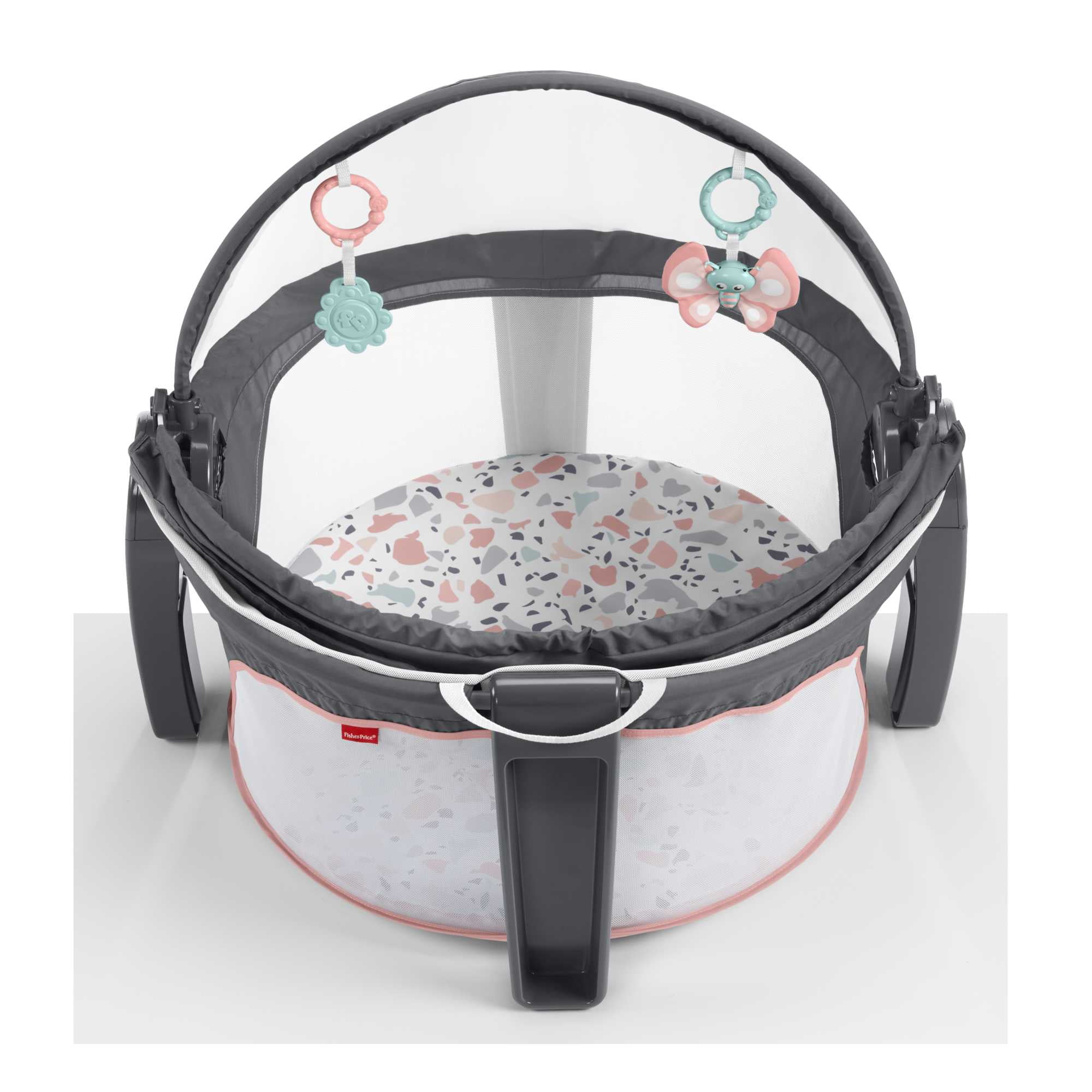 Fisher-Price On-the-Go Infant Dome Portable Bassinet and Play Space, Unisex, Pink Pacific Pebble