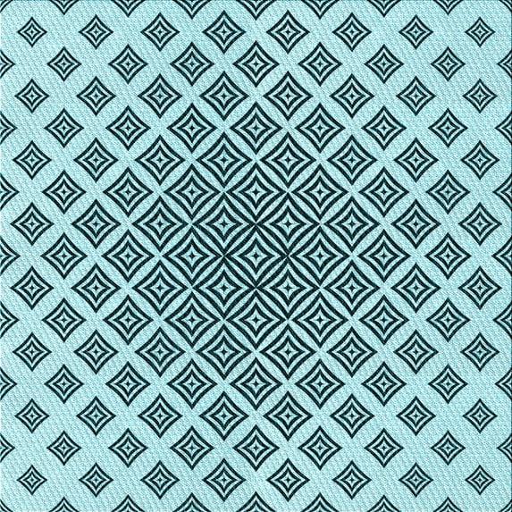 Ahgly Company Indoor Square Patterned Electric Blue Area Rugs, 8' Square