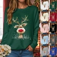 thumbnail image 4 of TTUHYWXI Women Christmas Sweatshirt Xmas Fleece Warm Vacation Tunic Sweater Shirt Christmas Graphic Pullover Top (Sky Blue, XXL), 4 of 9