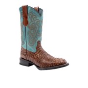 Ferrini Mens Stampede Croco Print Square Toe Cowboy Mid Calf Boots