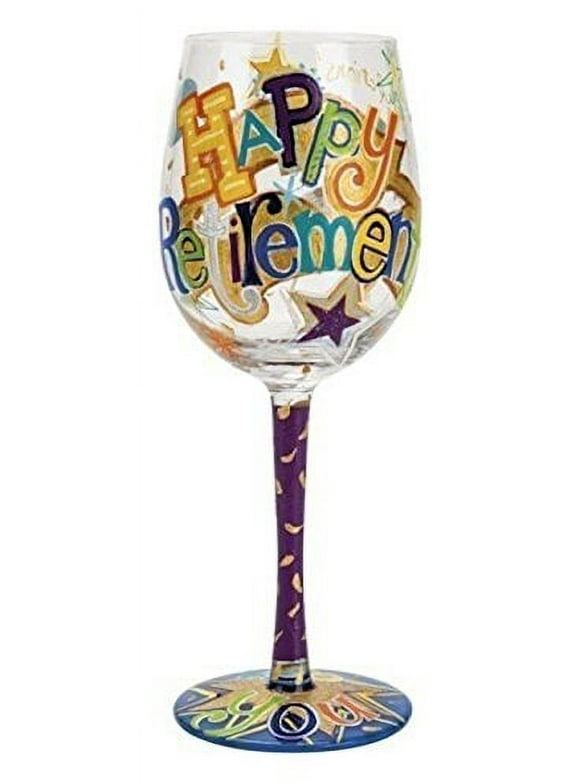 Enesco Wine Glass, Happy Retirement