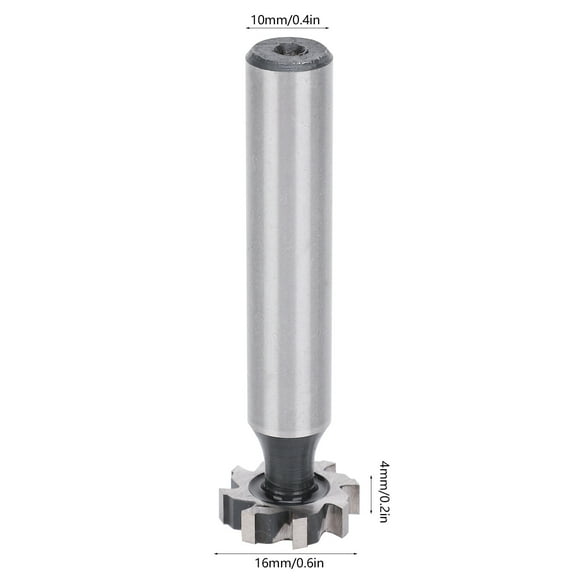 Woodruff Key  Cutter, 4mm Durable Stable Structure High Speed Steel T-Slot Cutter, for Steel Aluminum