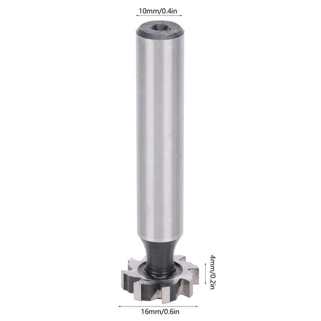 Woodruff Key Cutter, 4mm Durable Stable Structure High Speed Steel T-Slot Cutter, for Steel Aluminum