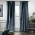 thumbnail image 2 of 3S Brother's Extra Long Solid Luxury Matte Velvet Soft Curtain Aegean Single Panel Hanging Back Tap & Rod Pocket Home Décor 5-25 Feet Custom Made Curtains -Made in Turkey Each(52"x84"), 2 of 7