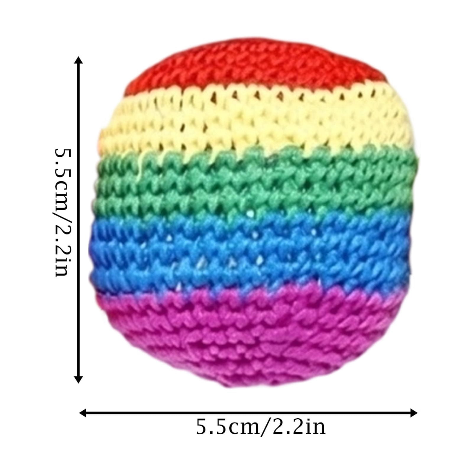 Handmade Woven Footbag, Sand Filled Hacky Sack for Kicking and Throwing, Portable Coordination Training Bag