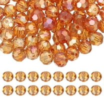 Uxcell 8mm Round Crystal Beads, 100 Pcs Glass Faceted Ball Beads for Jewelry Making, Burgundy
