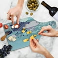 thumbnail image 4 of Funny Cutting Board, Clouds with Smiling Faces and Ornate Motifs Happiness Fun Rainy Season Graphic Image, Tempered Glass Cutting and Serving Board, Wine Bottle Shape, Pink Blue, by Ambesonne, 4 of 5