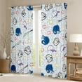 thumbnail image 3 of Homewish Kawaii Baseball Kids Black Out Curtains, Cartoon Stars Sports Gloves Curtains Pack of 2 (42x63 Each), Blue Leopard Cheetah Print Bedroom Curtains, Living Room Curtains Decor, 3 of 7