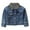 Blue, variant on WhouRiu Girl's Denim Jacket Leopard Print Collar Long Sleeve Jacket Kids Lightweight Comfy Autumn Jackets Blue,Sized 9-12 M