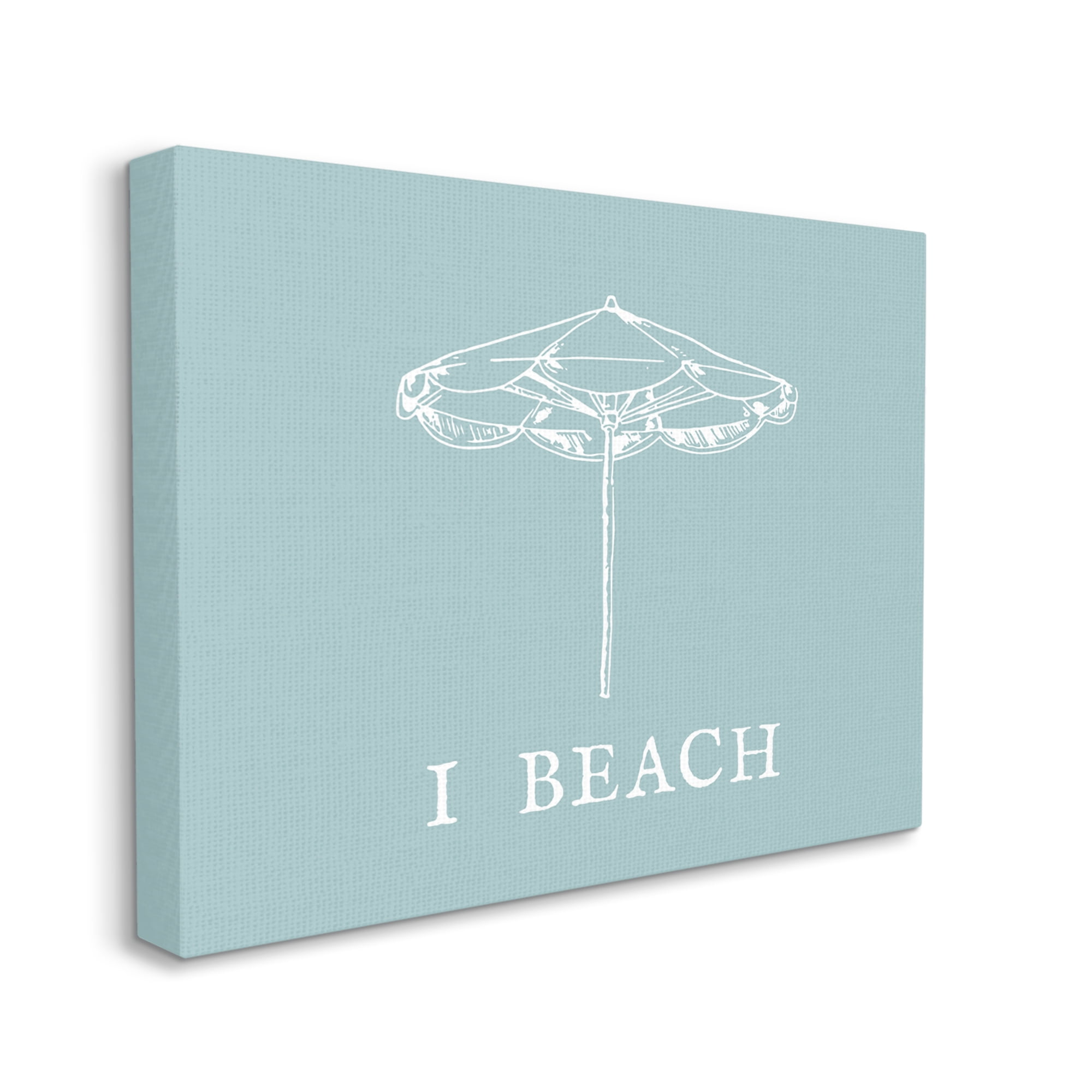 Stupell Industries I Beach Phrase with Umbrella Inspirational Painting Gallery Wrapped Canvas Art Print Wall Art, 20 x 16