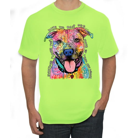 Dean Russo Best Dog Dog Lover Men's Graphic T-Shirt, Safety Green, X-Large