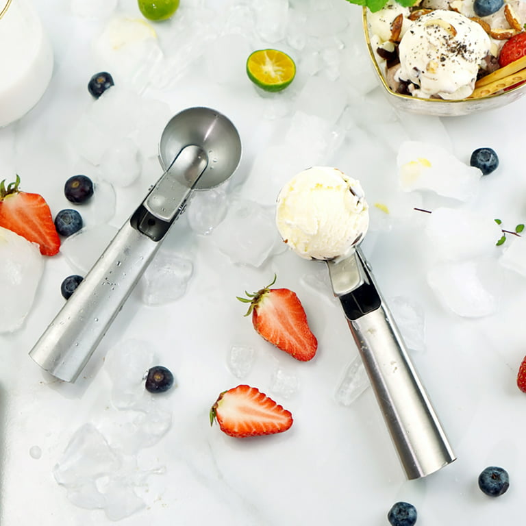 Stainless Steel Ice Cream Scoop With Easy Trigger Cookie Watermelon Dough  Spoon