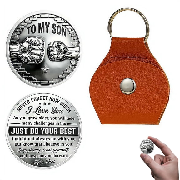 Personalized To My Son Pocket Hug Coin from Dad,Inspirational Graduation Gift for Son,Encouragement Keepsake Gift for Boys