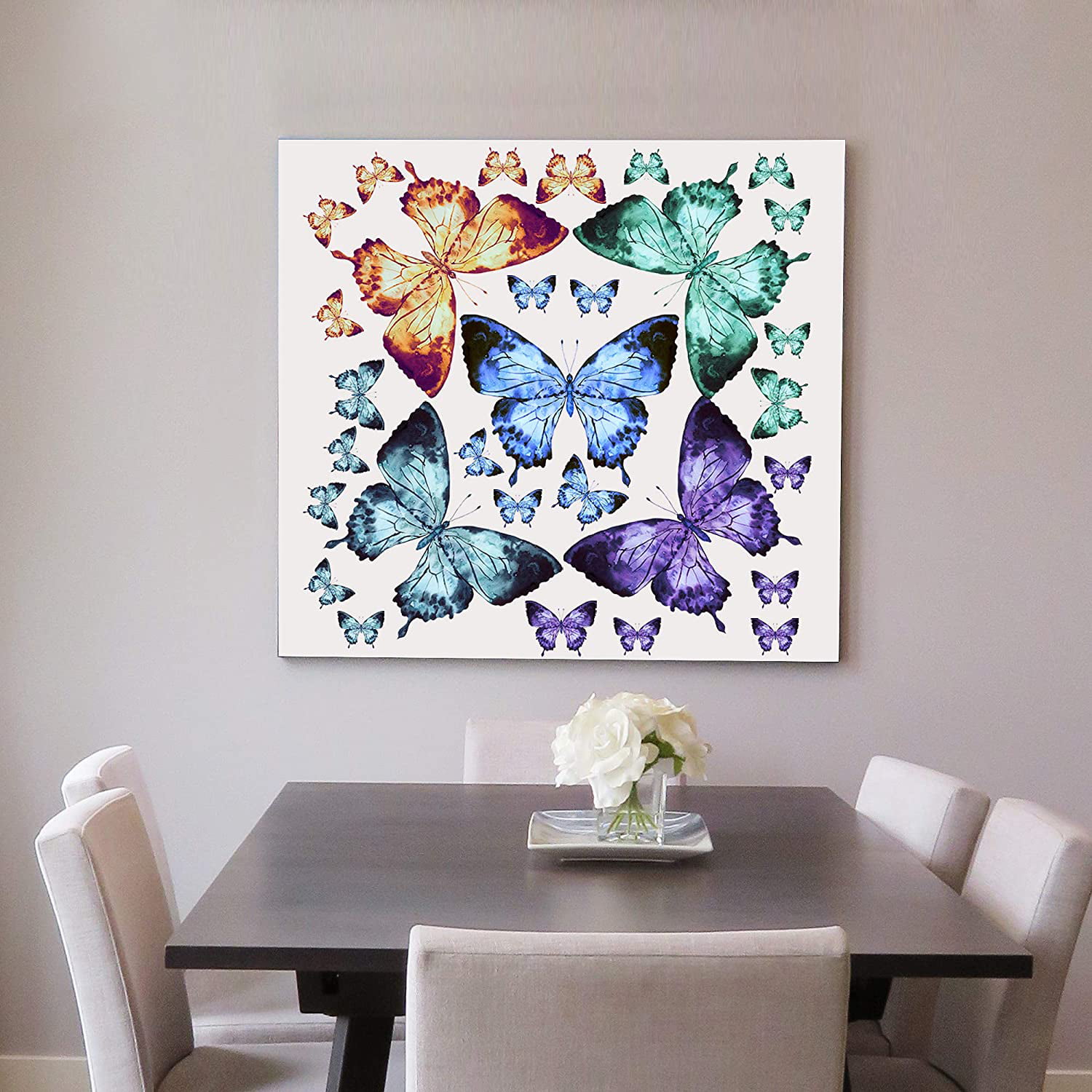 Large Flower & Butterfly Wall Art Sticker Modern Home Decor Vinyl Transfer X02 
