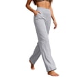 thumbnail image 6 of GZWYHT Womens Cotton Linen Pants，Loose Sweatpants Casual Plus Size Trouser High Waist Yoga Pants With Pockets Work Sweatpants Casual Lounge Loose Stretch Dress，Gray S, 6 of 7