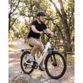 thumbnail image 5 of Cityone Plus Step-Thru Electric Bike for Adults, 26" EBike with 500W Motor, Max 28MPH, 48V 15Ah Battery 500W, Electric Bicycle with 7-Speed, White, 5 of 8