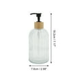 thumbnail image 4 of Unique Bargains 1 Pc Round Bottom Vertical Stripe Soap Dispenser 13.53oz Clear Black, 4 of 6