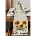 thumbnail image 2 of Sunflower Burlap Cotton Table Runner 13x60 Inches Long, Botanical Garden Floral Farmhouse Wildflower Farmhouse Table Runners, Outdoor Dining Tablecloths Decor for Baby Shower/Party/Wedding, 2 of 6