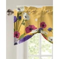 thumbnail image 2 of Colorful Flower Yellow Small Curtain Rod Pocket Short Curtains Home Decor Partition Cabinet Door Window Curtains, 2 of 6