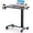 Black, variant on Adjustable Overbed Bedside Table with Lockable Wheels, Pneumatic Mobile Standing Laptop Desk, Small Standing Desk Portable Rolling Overbed Table Hospital Home Use(28" W x 16" D, Black)