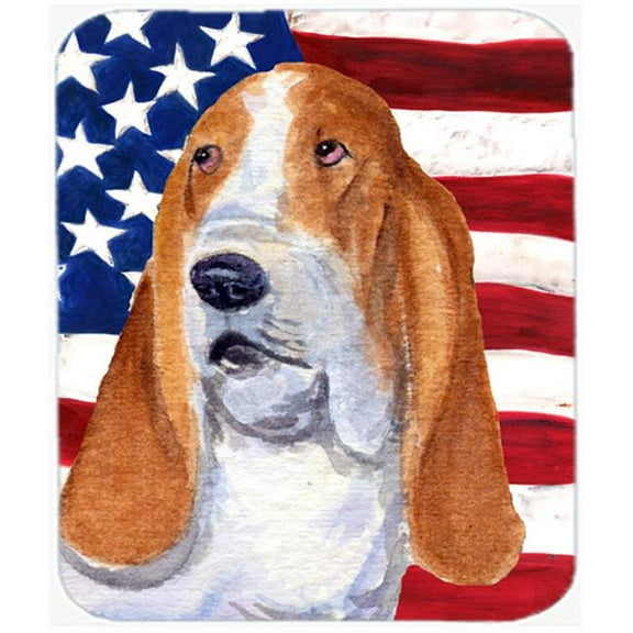 Carolines Treasures Usa American Flag With Basset Hound Mouse Pad