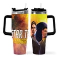 thumbnail image 2 of STAR TREK Vaso aislado de acero inoxidable con asa, diseño temático, regalo para familia, amigos y fans; incluye pajita y encaja en el portavasos estándar, 40 oz, 2 of 6