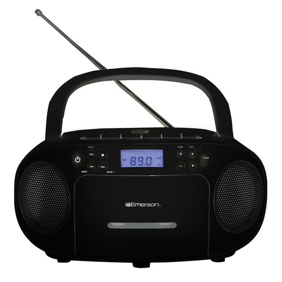 Emerson Radio/CD/Cassette Player Boombox, Black