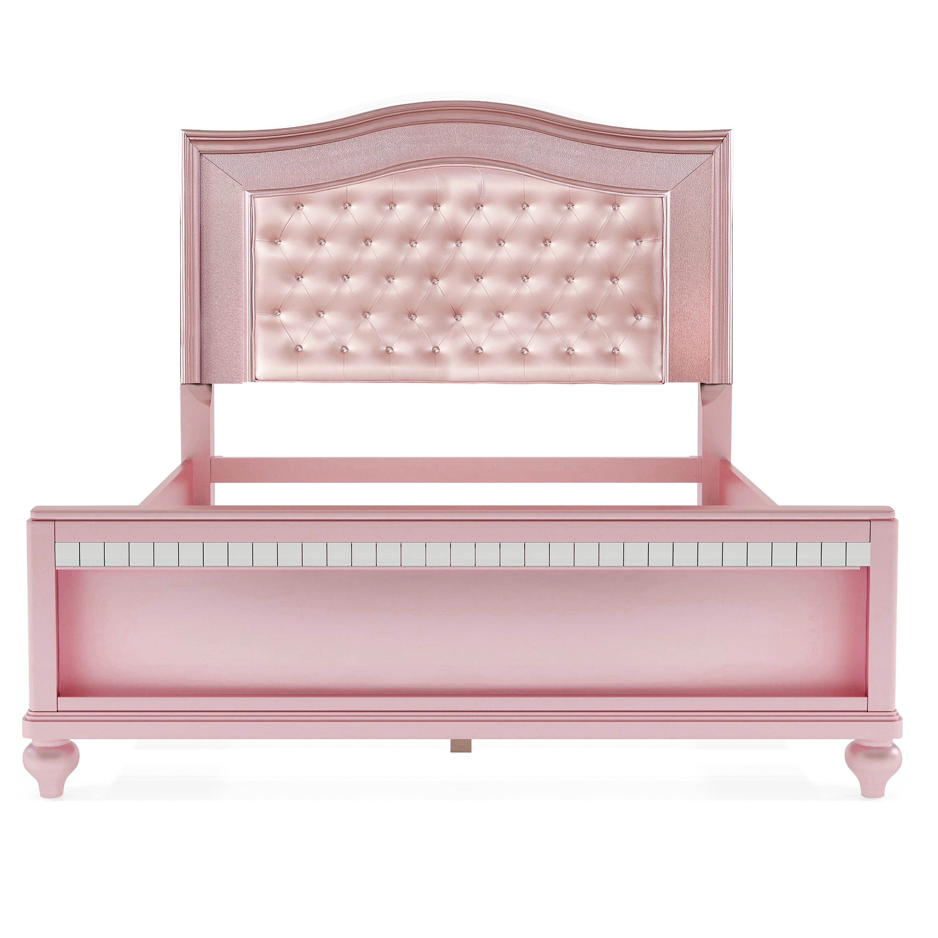 Furniture of America Mikke Contemporary Panel Bed, Full, Rose Gold