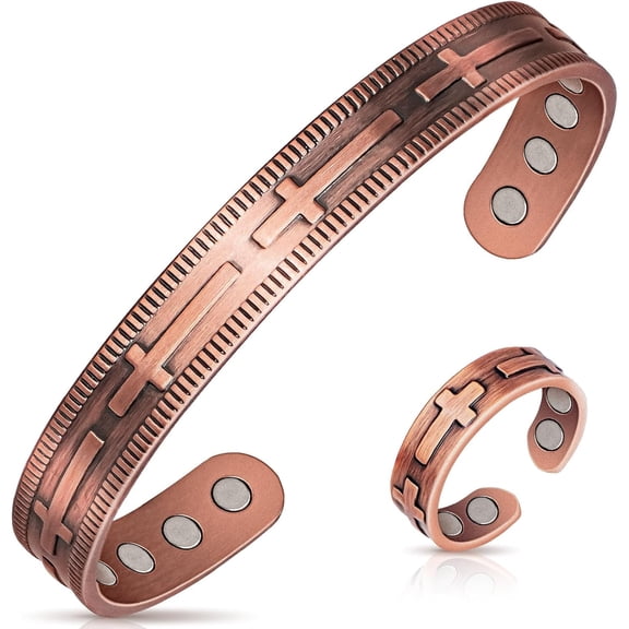 Magnetia Copper Bracelets Set for Women, Magnetic Pure Copper Jewelry