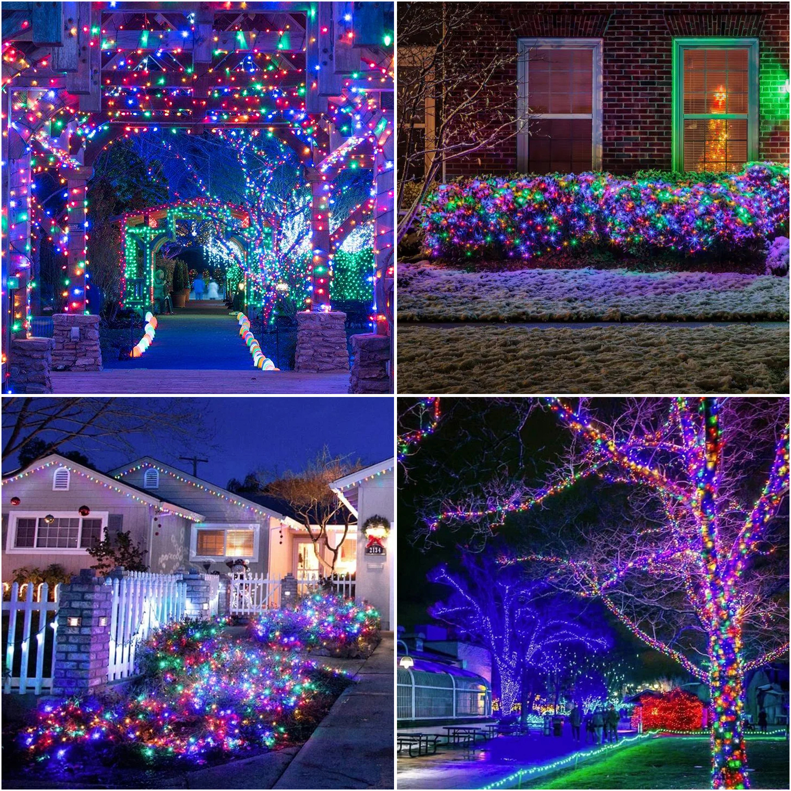 LAMPHOME 33ft Music Christmas Mini Lights,100 LED Fairy Starry String Light Plug in for Indoor Outdoor Xmas Tree Wedding Party Decoration (Four Colors)