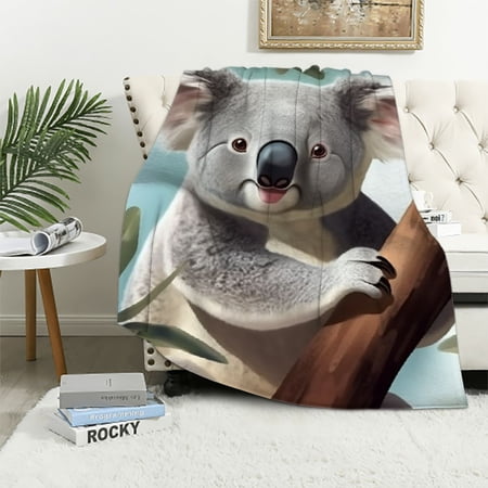 Aristuring Koala Flannel Blanket - Long-Lasting Blanket for All Seasons Lightweight Soft Blanket 60x80in