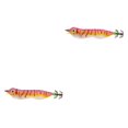 thumbnail image 1 of Advancent Jigs de calamar, camarones de madera brillante con anzuelos, señuelo de pesca impermeable, acero de alto carbono, cebo resistente al Rojo 2Conjunto, 1 of 6