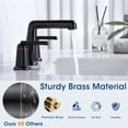thumbnail image 3 of Wowkk 3 Hole Bathroom Faucet 2 Handle Widespread Bathroom Sink Faucet with Pop up Drain and Supply Lines, Brass Vanity Faucet for Rv Farmhouse Lavatory Restroom Sink, Oil Rubbed Bronze, 3 of 11