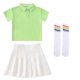 thumbnail image 4 of Odeerbi Niñas 3 Piezas Preppy Vestido Tenis Camisa de Golf y Falda Plisada Con Set de Uniforme de La Escuela de Las Medias, 4 of 9