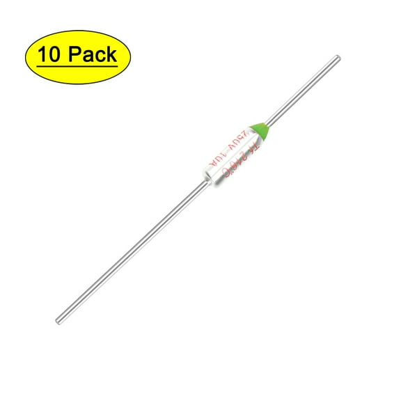 Uxcell 250V 10A TF 216 Celsius Temperature Thermal Fuse Electrical Circuit Cutoff Aluminum Silver Tone 10pcs