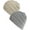 Beige+grey, variant on 2PCS Ponytail Beanie for Women Cable Knit Messy High Bun Hat Warm Winter Hat Knitted Cap