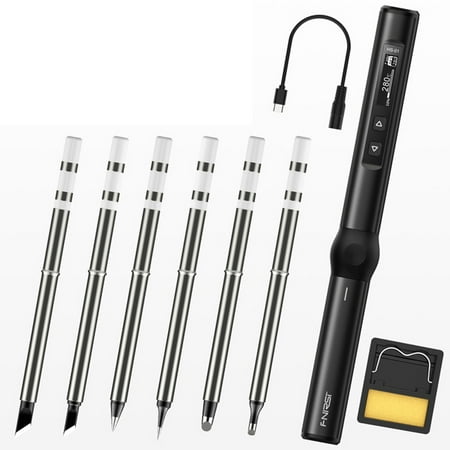 

OWSOO Intelligent Portable Soldering Station 0.87inch OLED Display Aluminum Alloy Housing with Adjustment Input Voltage Adjustable Function