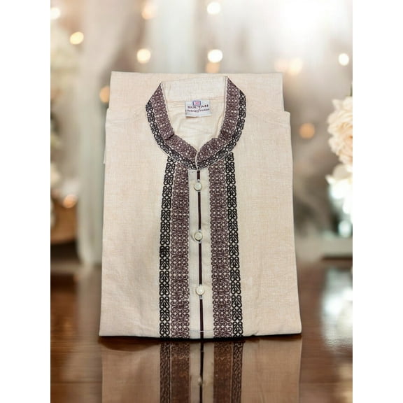Beige, Soft Cotton Traditional Boys Kurta, 015