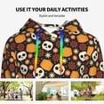 thumbnail image 4 of Fotbe Skulls Pattern Womens Long Sleeve Hoodie, Pullover Hooded Sweatshirt, Kangaroo Pocket Hoodie with Eye-catching Drawstrings-Small, 4 of 7