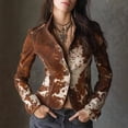 thumbnail image 3 of Vintage Printed Jacket Women Fashion Printed Lapel Patchwork Jackets 2025 Female Autumn Chic Casual Jackets Coat, 3 of 4