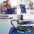thumbnail image 3 of Case for Samsung Galaxy Tab A9+ Plus 2023 11 inch, 360 Rotating Stand Handle Shoulder Strap Heavy Duty Shockproof Cover, Blue, 3 of 7