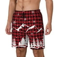 thumbnail image 2 of Haiem Christmas Tree Buffalo Plaid Mens Swim Trunks with Compression Liner 2 in 1 Swimming Shorts Stretch Swimwear Quick Dry,Board Shorts-3X-Large, 2 of 9