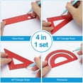 thumbnail image 3 of Uxcell Triangle Ruler Protractor Square and Ruler Set, 4 Pcs(Blue, 15cm/6"), 3 of 6