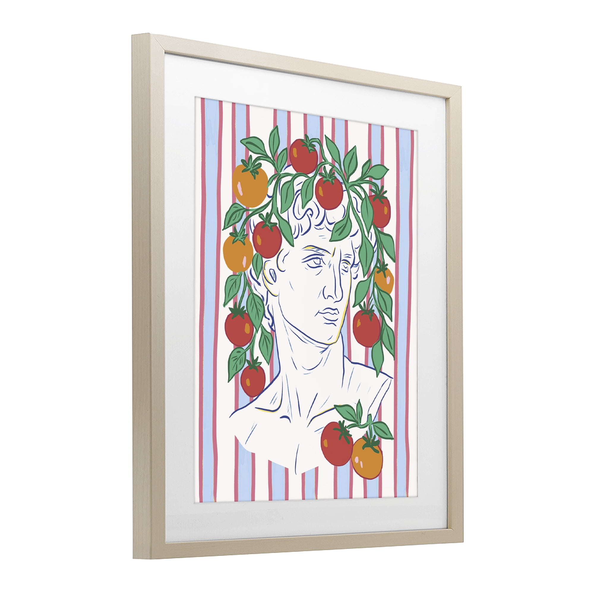 Stupell Industries La Rossa Sculpture Face Birch Framed Print Under Glass, design by Radhika Modi