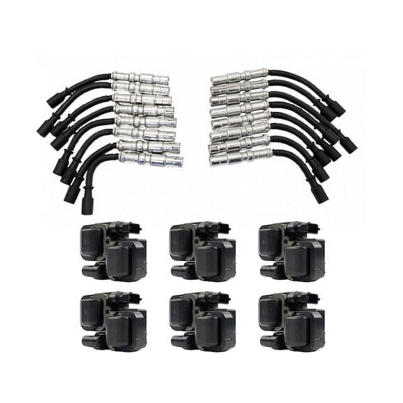Ignition Coil and Spark Plug Wire Set 9 Piece - Compatible with 2003 - 2006 Mercedes-Benz E500 2004 2005