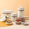 thumbnail image 4 of sunsanly 1/1 Set Lunch Box Large Capacity Micro-Wave Safe Fresh-Keeping Breathing Holes Stainless Steel Keep Warm Bento Box with Tableware Work Supply, 4 of 8