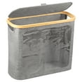 thumbnail image 6 of Dznils Toilet Paper Holder with Bamboo Lid for Bathroom Storage, Foldable and Waterproof, Up to 12 Rolls, Gray, 6 of 11