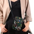thumbnail image 4 of HELLHERO Insect and Daisy Pattern Adjustable Crossbody Bag with 2 Zippers Adjustable Shoulder Strap Crossbody Bag Vintage Polyester, 4 of 7