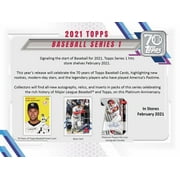 Topps 2021 Baseball Series One Hanger Box Containing 67 Cards